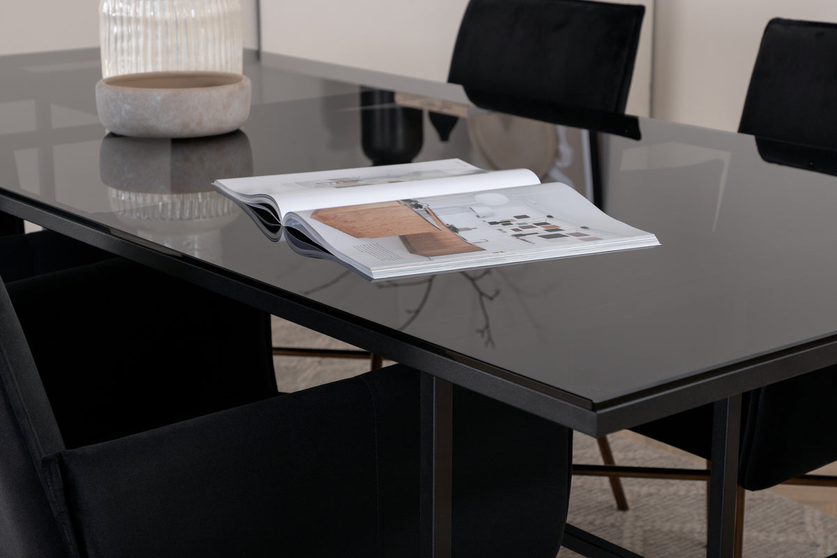 Venture Design Petra & Leif Matstolar Svart + Matbord 90x200