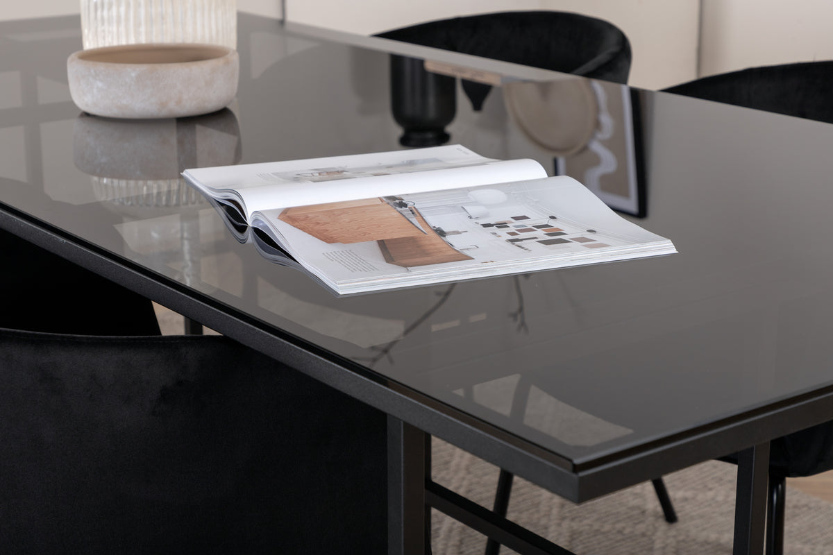 Venture Design Berit & Leif Matstolar Svart + Matbord 90x200