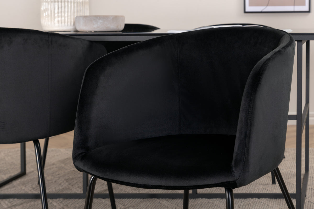 Venture Design Berit & Leif Matstolar Svart + Matbord 90x200