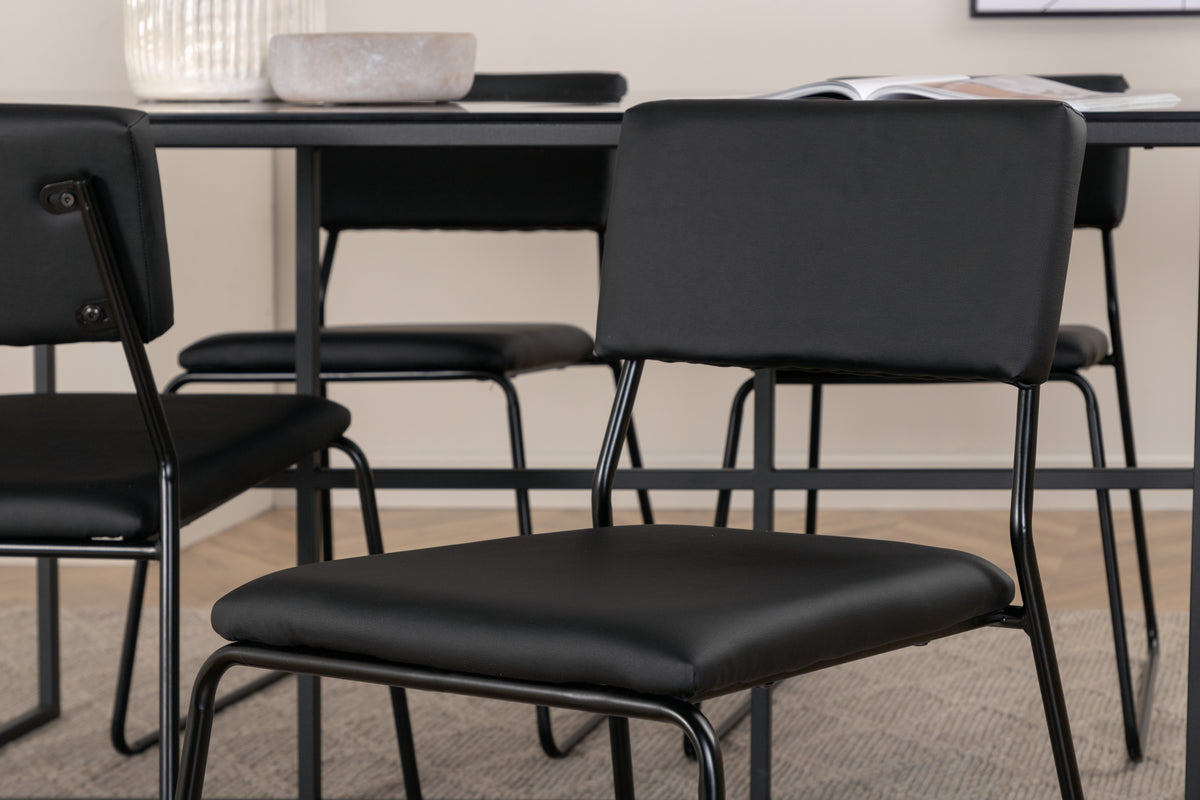 Venture Design Kenth & Leif Matstolar Svart + Matbord 90x200