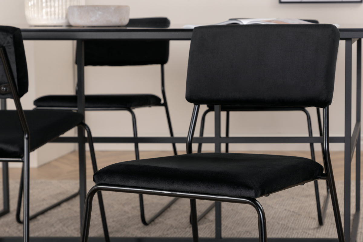 Venture Design Kenth & Leif Matstolar Svart + Matbord 90x200