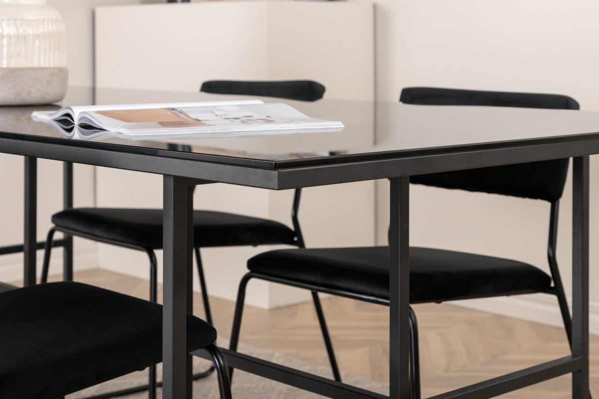 Venture Design Kenth & Leif Matstolar Svart + Matbord 90x200