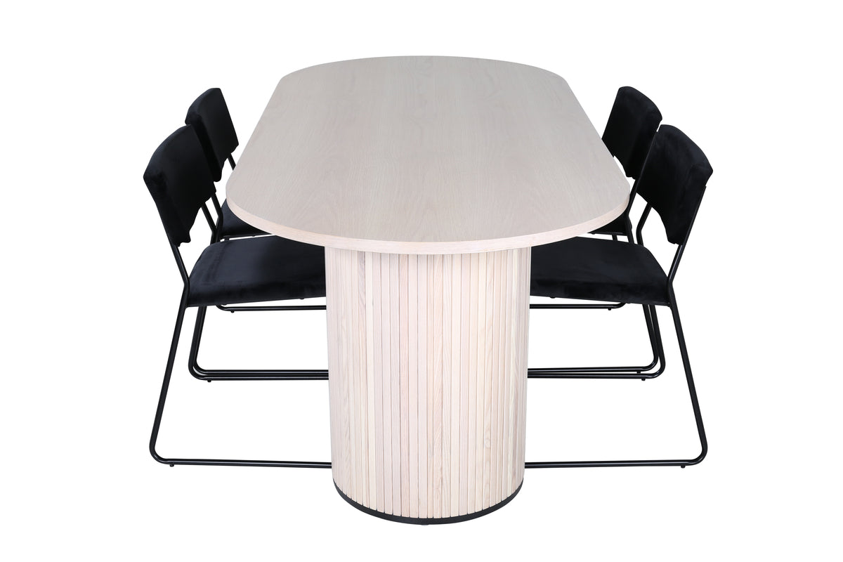 Venture Design Kenth & Bianca Matstolar Svart + Matbord 90x200