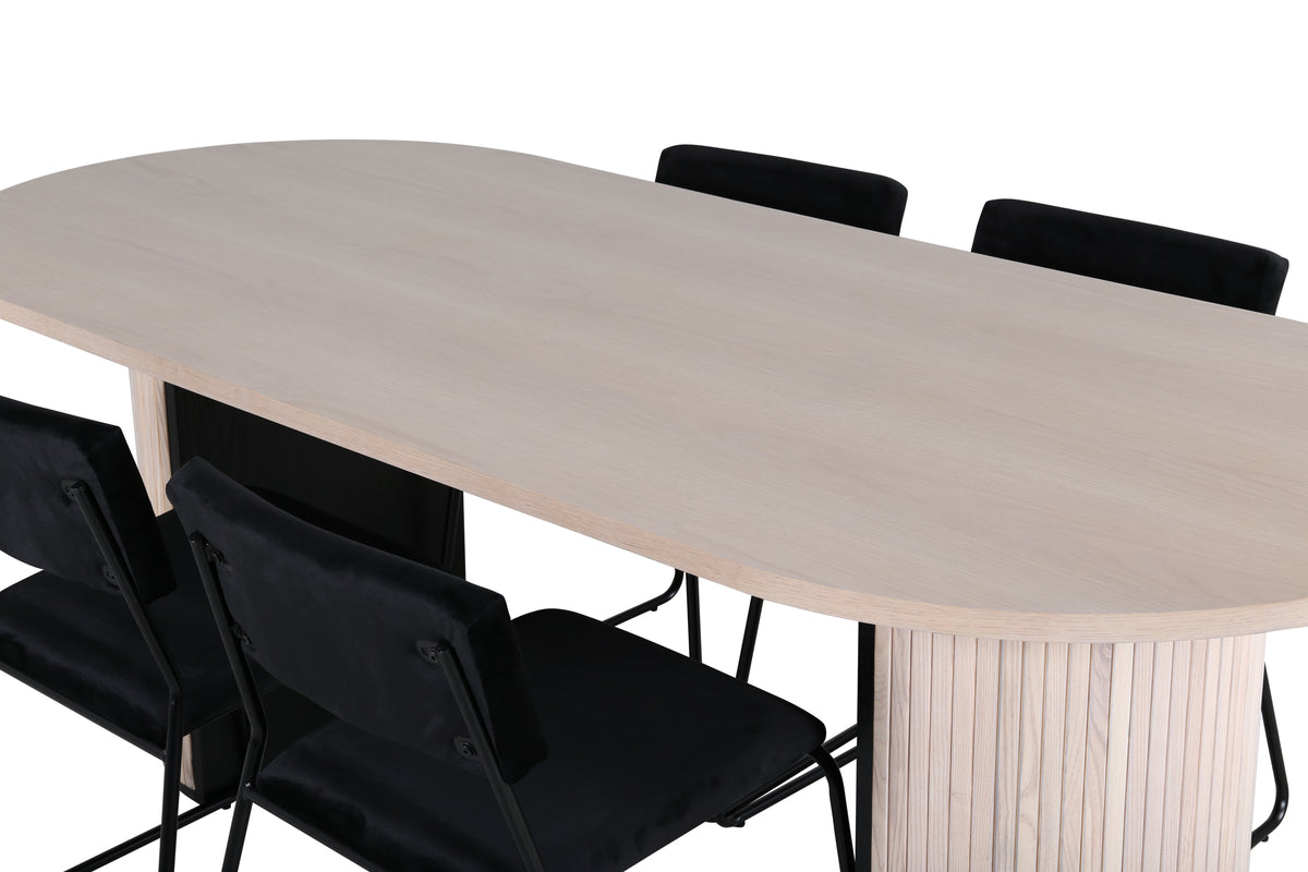 Venture Design Kenth & Bianca Matstolar Svart + Matbord 90x200