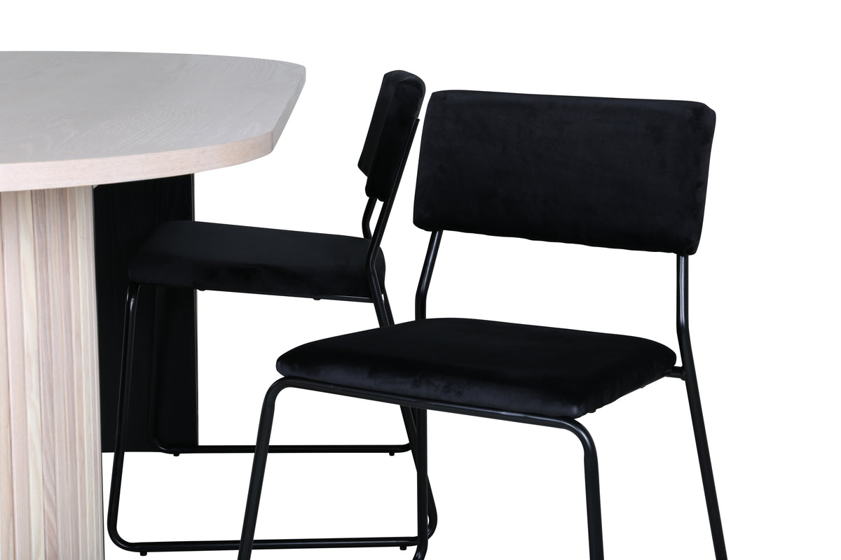 Venture Design Kenth & Bianca Matstolar Svart + Matbord 90x200