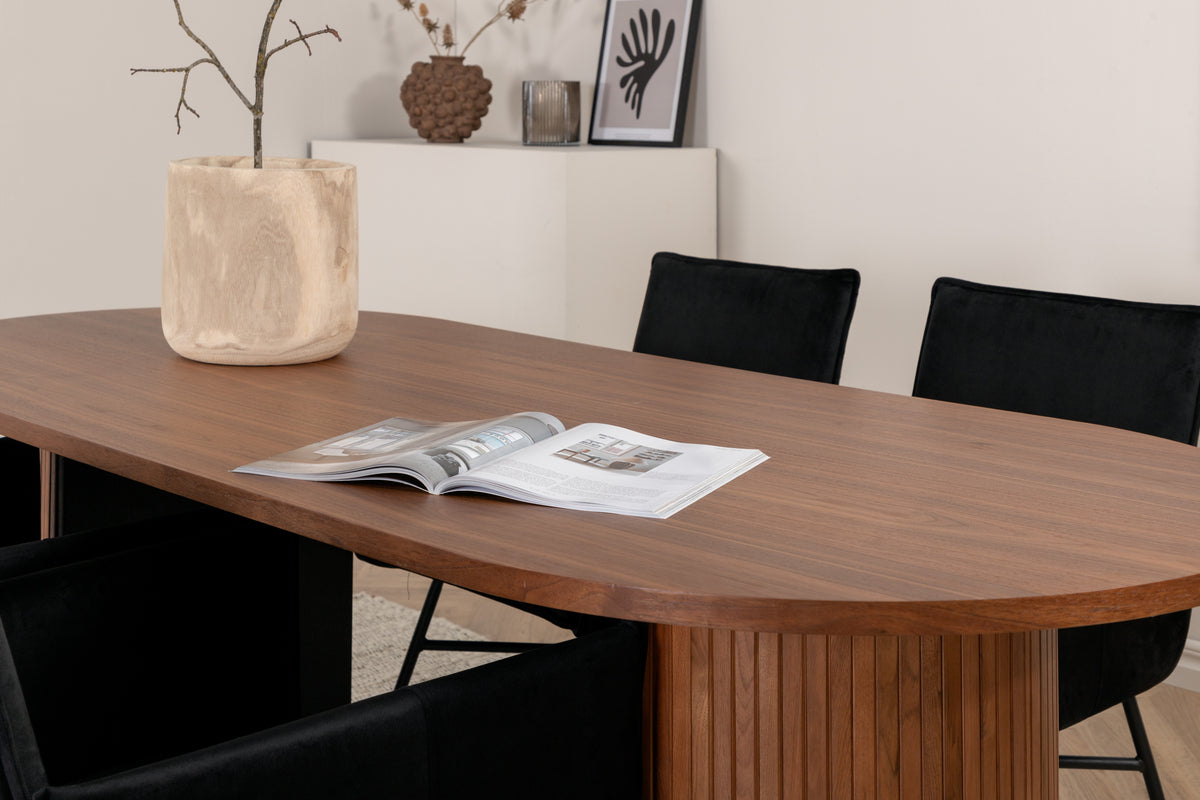Venture Design Petra & Bianca Matstolar Svart + Matbord 90x200