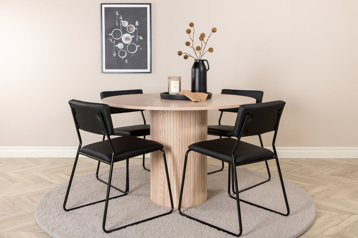 Venture Design Kenth & Bianca Matstolar Svart + Matbord ⌀110