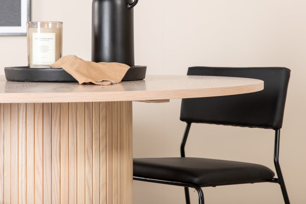 Venture Design Kenth & Bianca Matstolar Svart + Matbord ⌀110