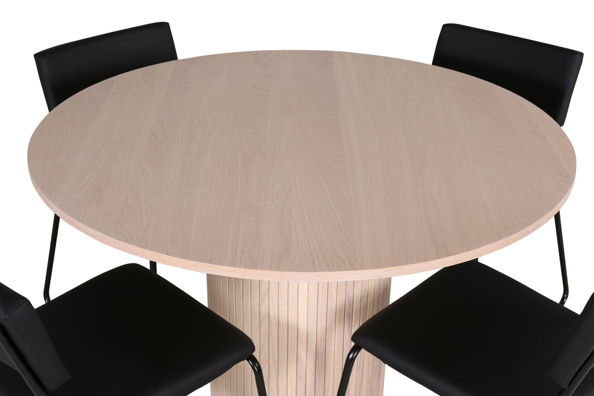 Venture Design Kenth & Bianca Matstolar Svart + Matbord ⌀110