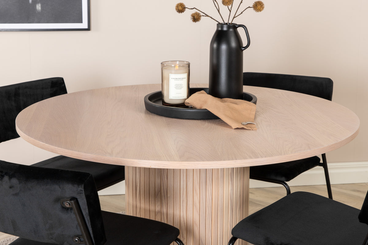 Venture Design Kenth & Bianca Matstolar Svart + Matbord ⌀110
