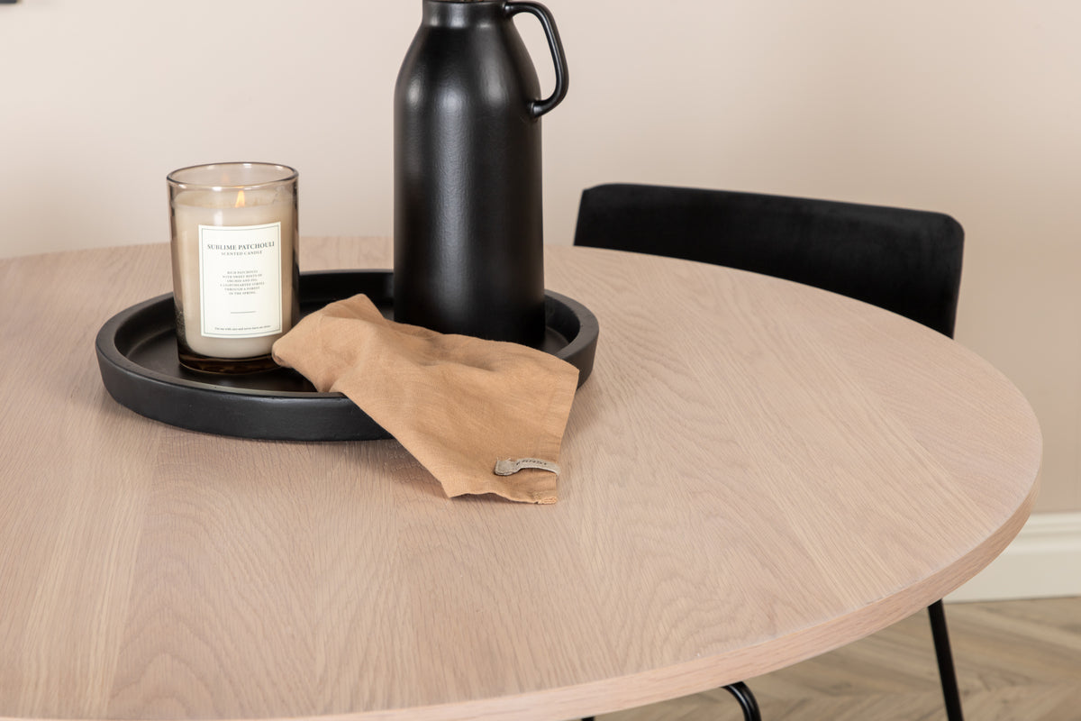 Venture Design Kenth & Bianca Matstolar Svart + Matbord ⌀110