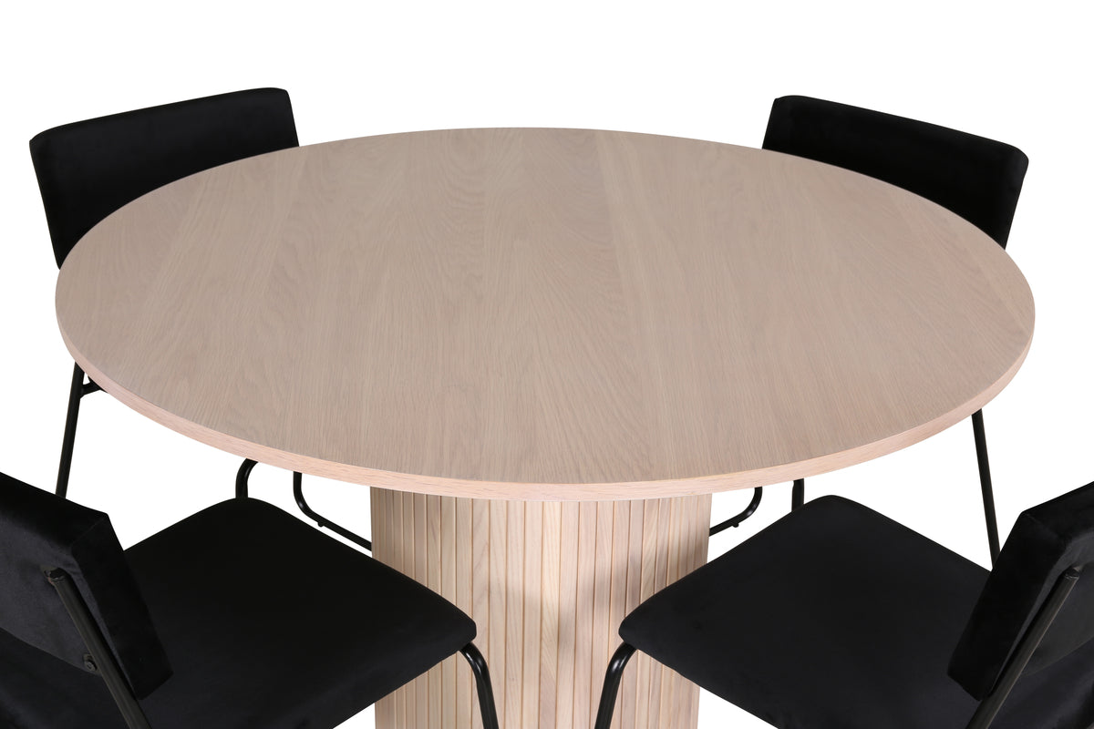 Venture Design Kenth & Bianca Matstolar Svart + Matbord ⌀110