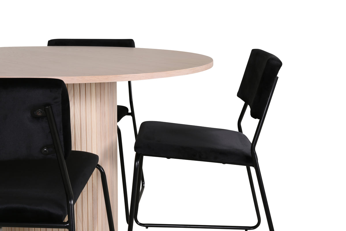 Venture Design Kenth & Bianca Matstolar Svart + Matbord ⌀110