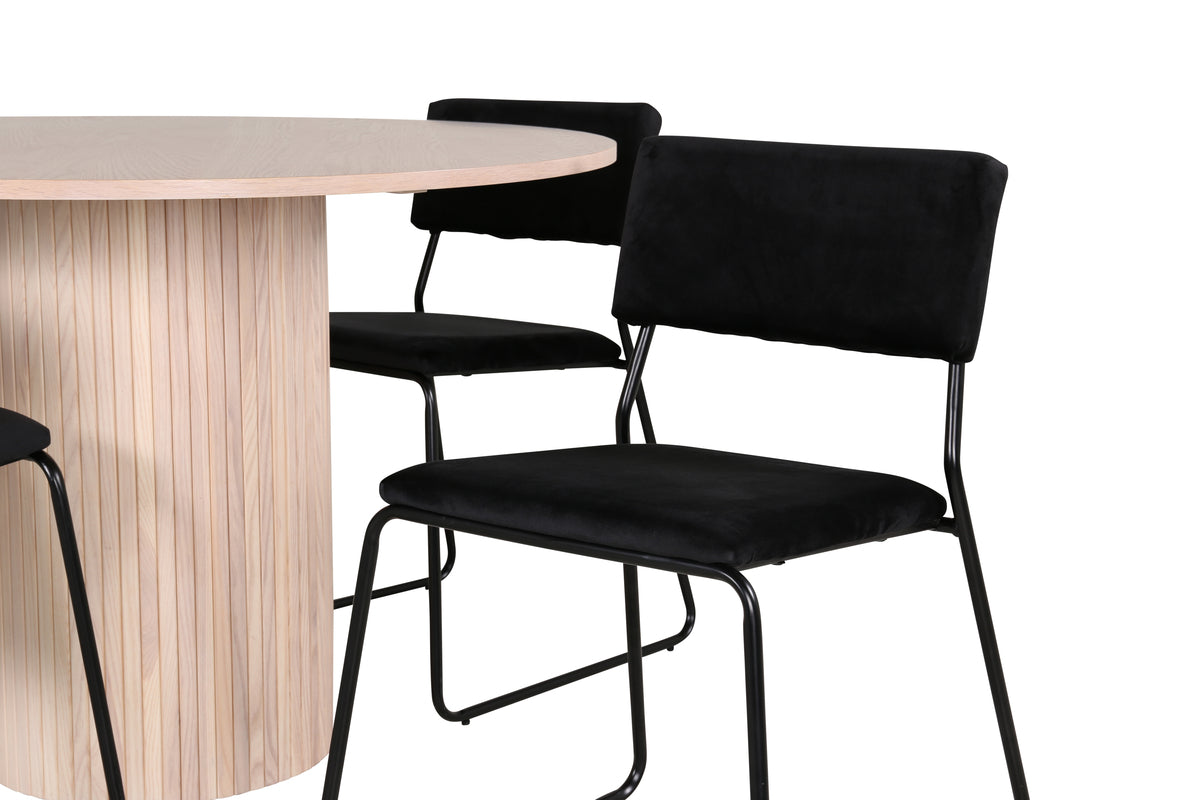 Venture Design Kenth & Bianca Matstolar Svart + Matbord ⌀110