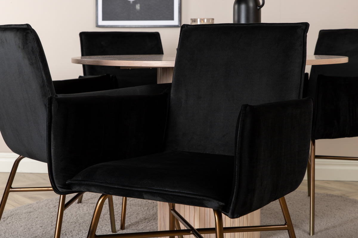 Venture Design Petra & Bianca Matstolar Svart + Matbord ⌀110