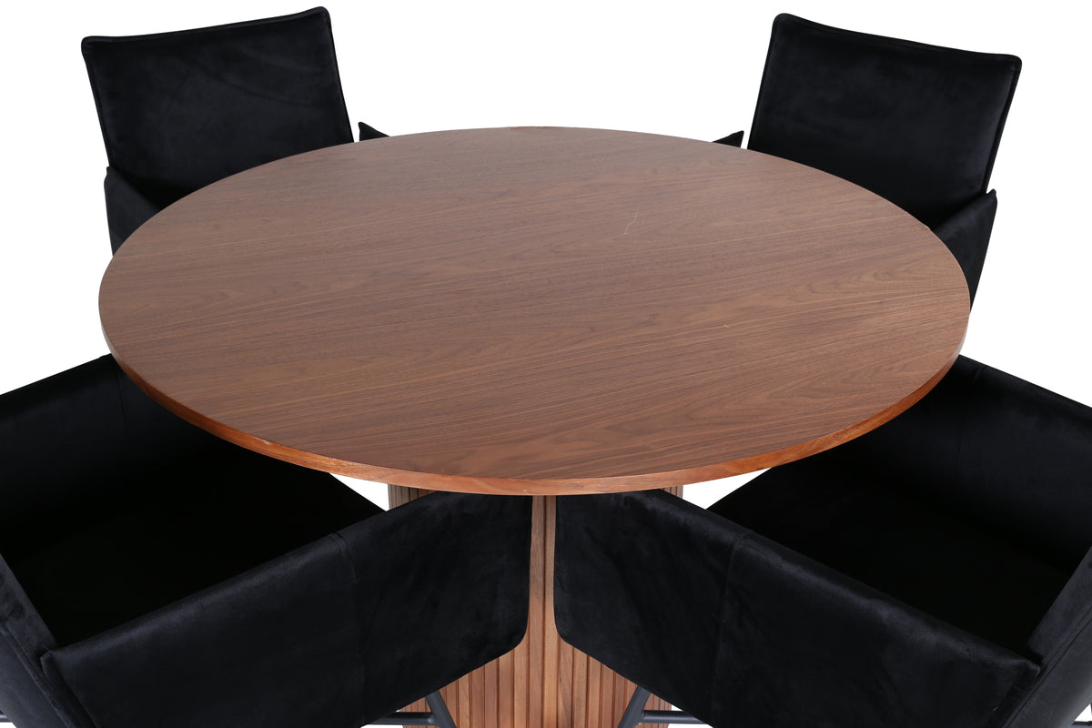 Venture Design Petra & Bianca Matstolar Svart + Matbord ⌀110