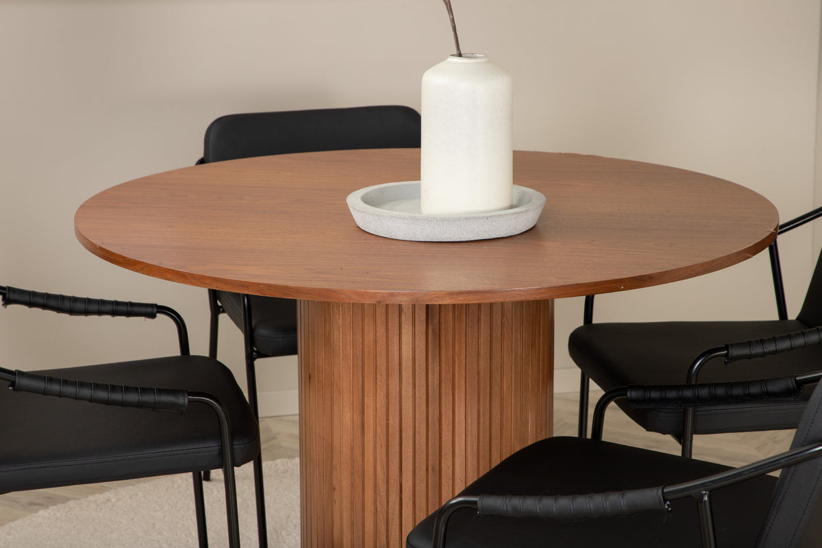 Venture Design Tvist & Bianca Matstolar Svart + Matbord ⌀110