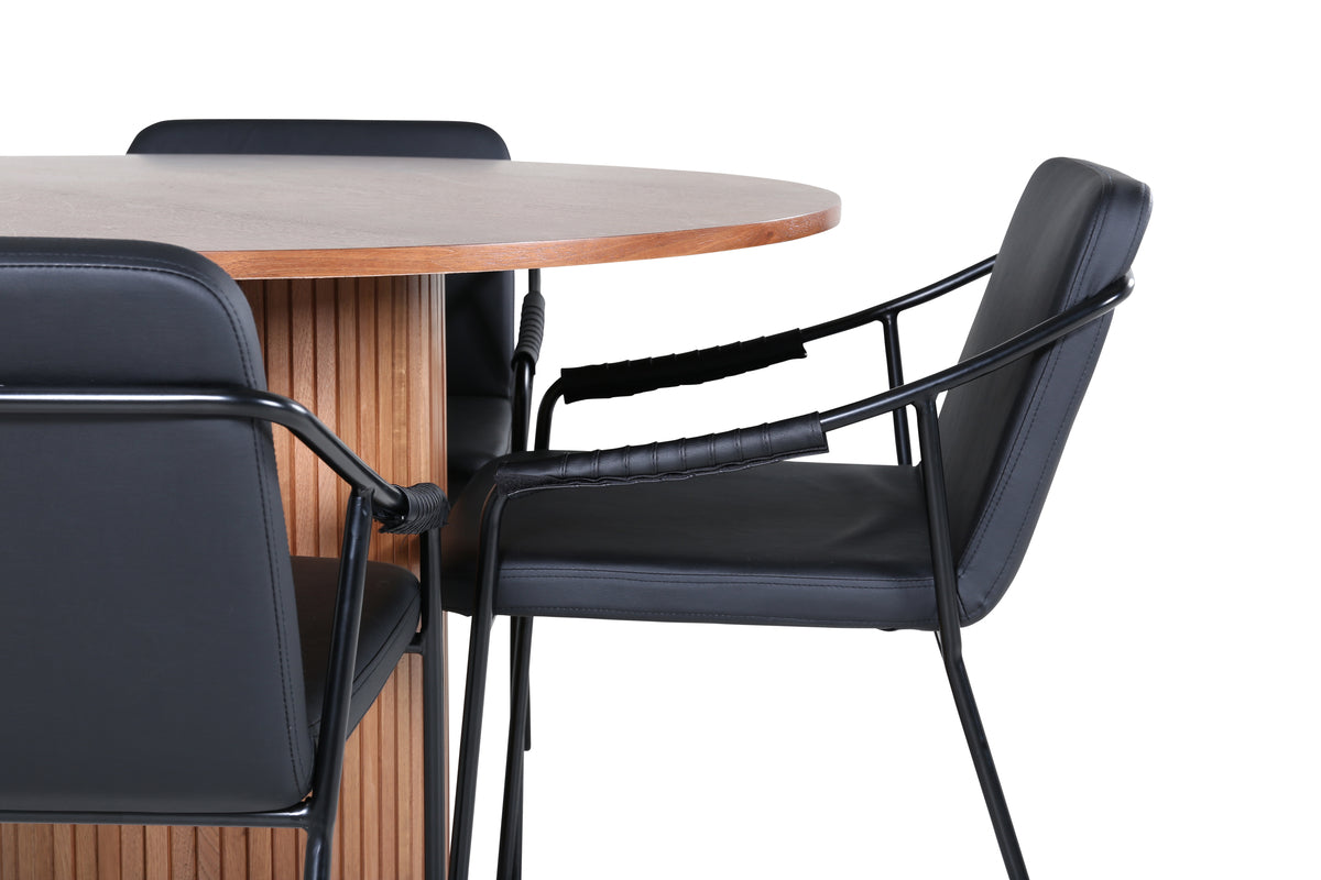 Venture Design Tvist & Bianca Matstolar Svart + Matbord ⌀110