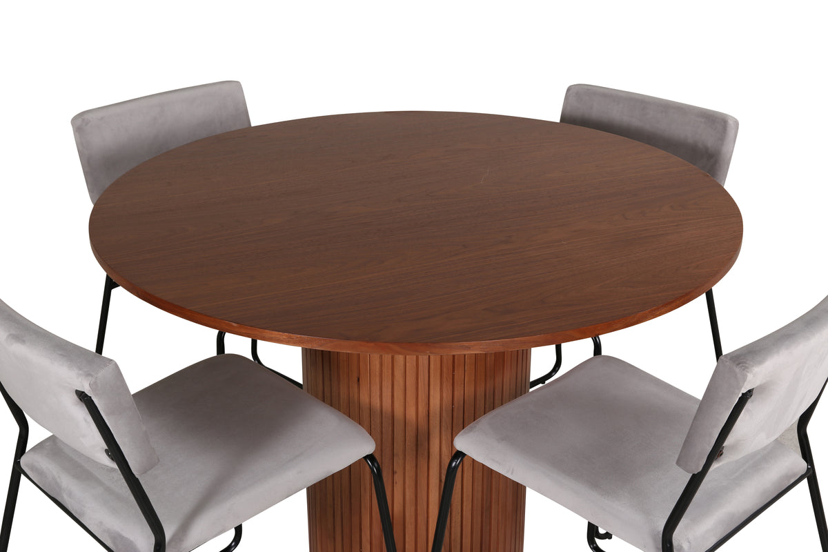 Venture Design Kenth & Bianca Matstolar Grå + Matbord ⌀110