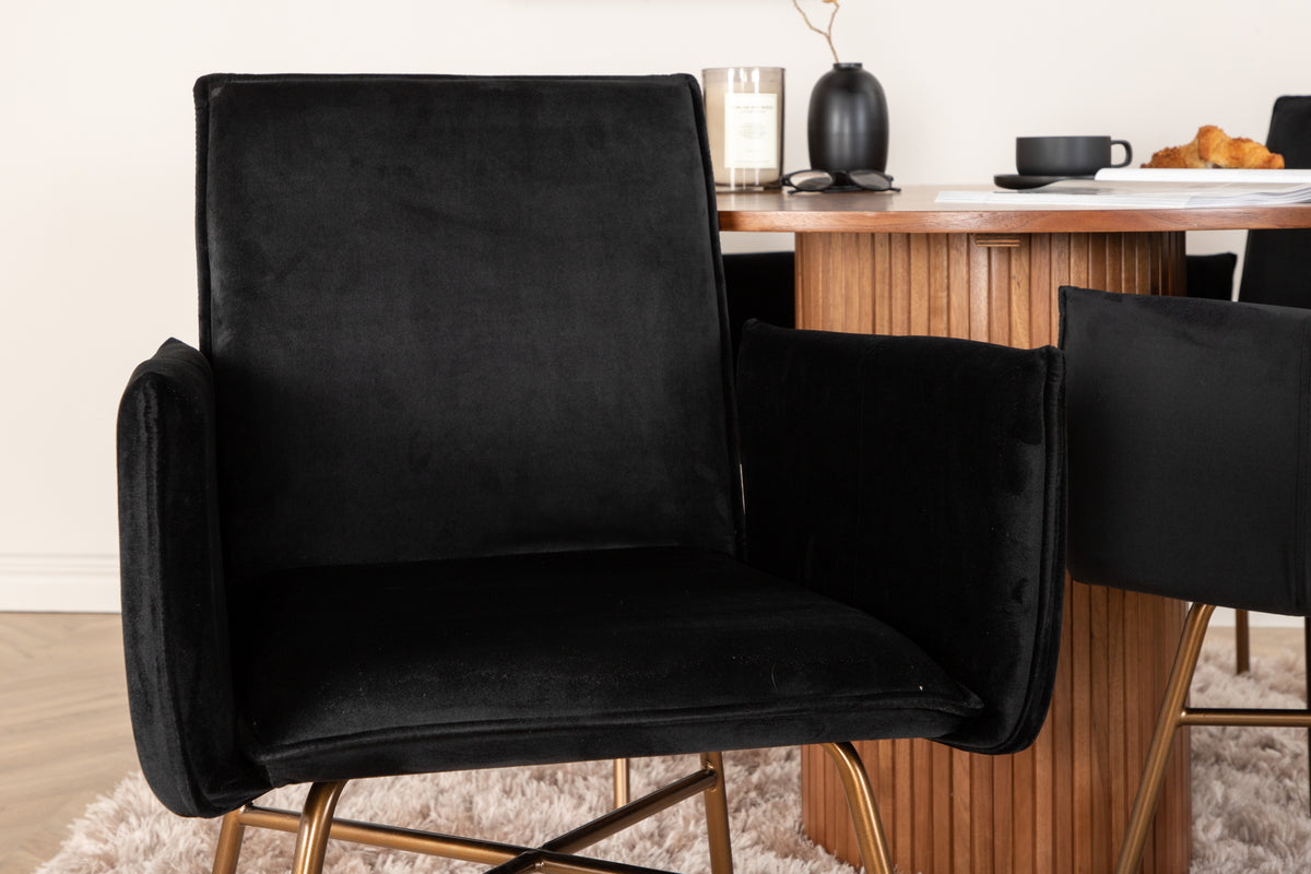 Venture Design Petra & Bianca Matstolar Svart + Matbord ⌀110