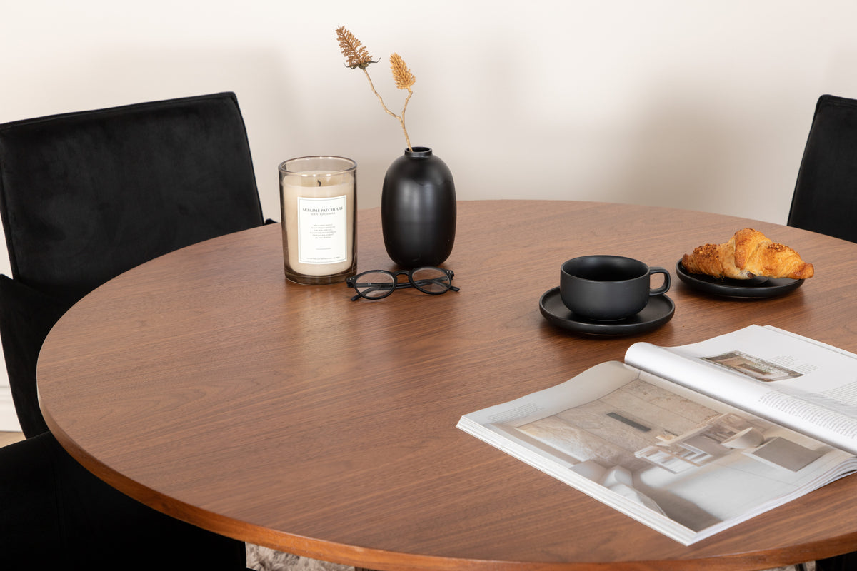 Venture Design Petra & Bianca Matstolar Svart + Matbord ⌀110