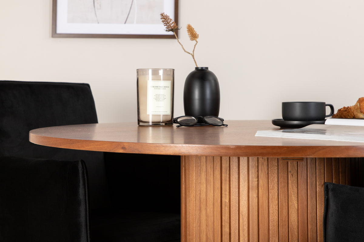Venture Design Petra & Bianca Matstolar Svart + Matbord ⌀110