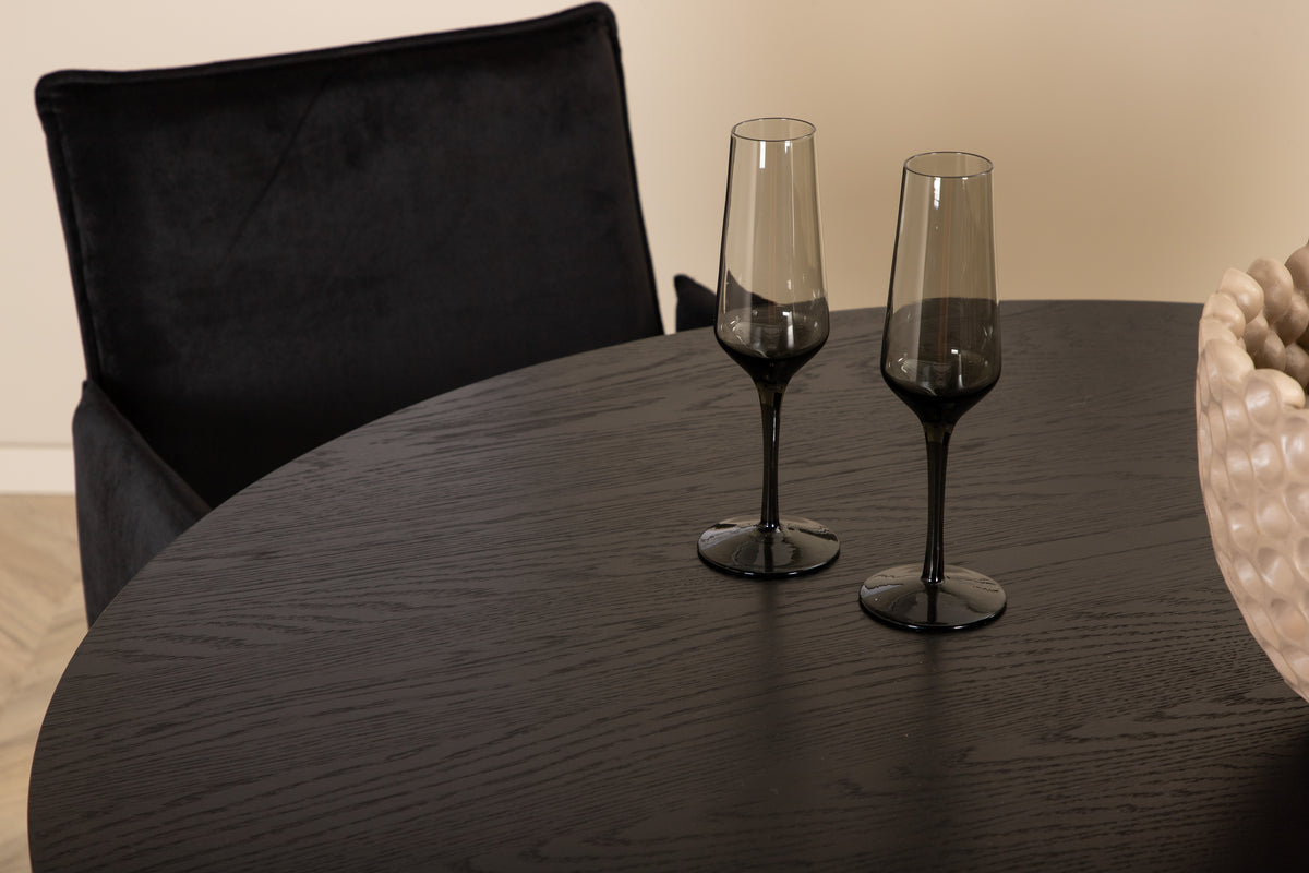 Venture Design Petra & Bianca Matstolar Svart + Matbord ⌀110