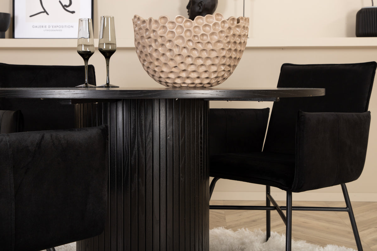 Venture Design Petra & Bianca Matstolar Svart + Matbord ⌀110