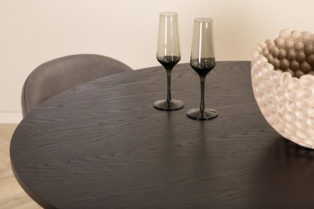 Venture Design Bianca & Velvet Matbord ⌀110 + Matstolar Grå