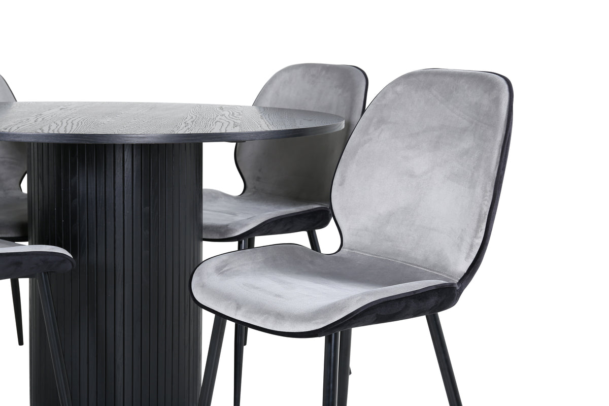 Venture Design Emma & Bianca Matstolar Grå + Matbord ⌀110
