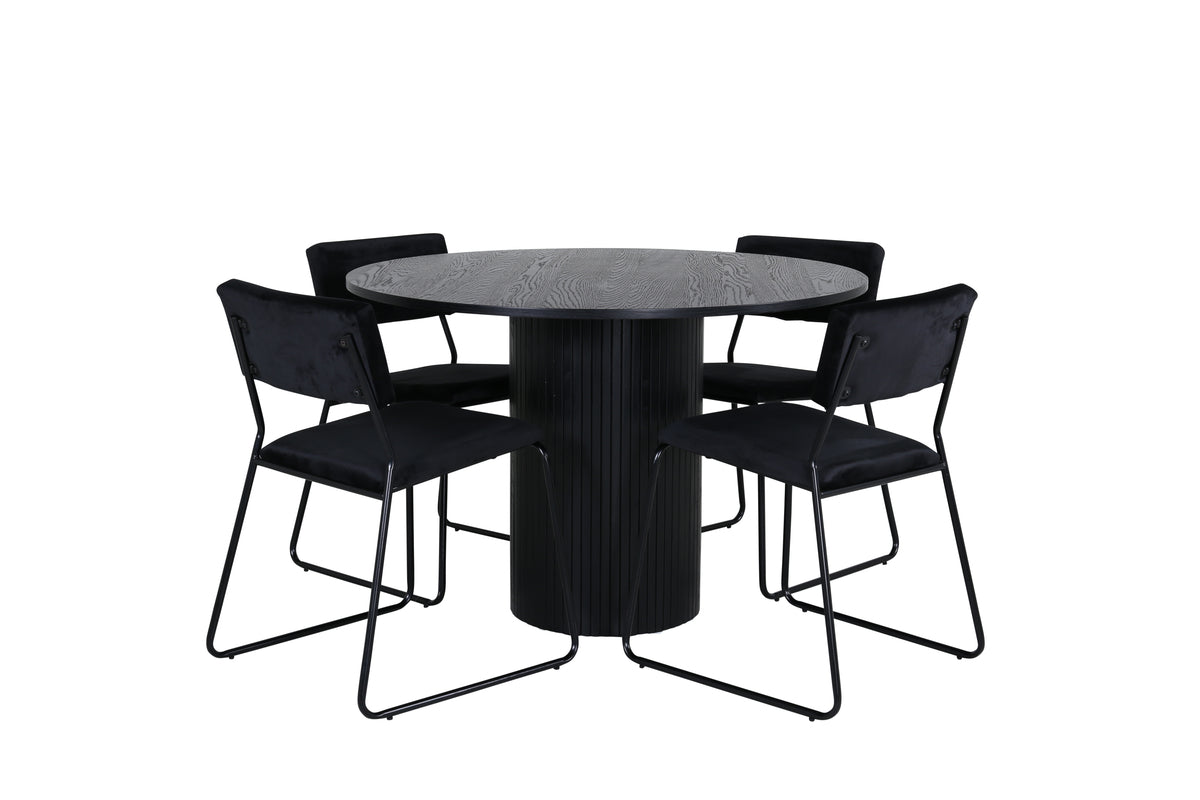 Venture Design Kenth & Bianca Matstolar Svart + Matbord ⌀110