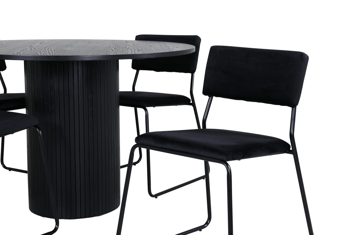 Venture Design Kenth & Bianca Matstolar Svart + Matbord ⌀110