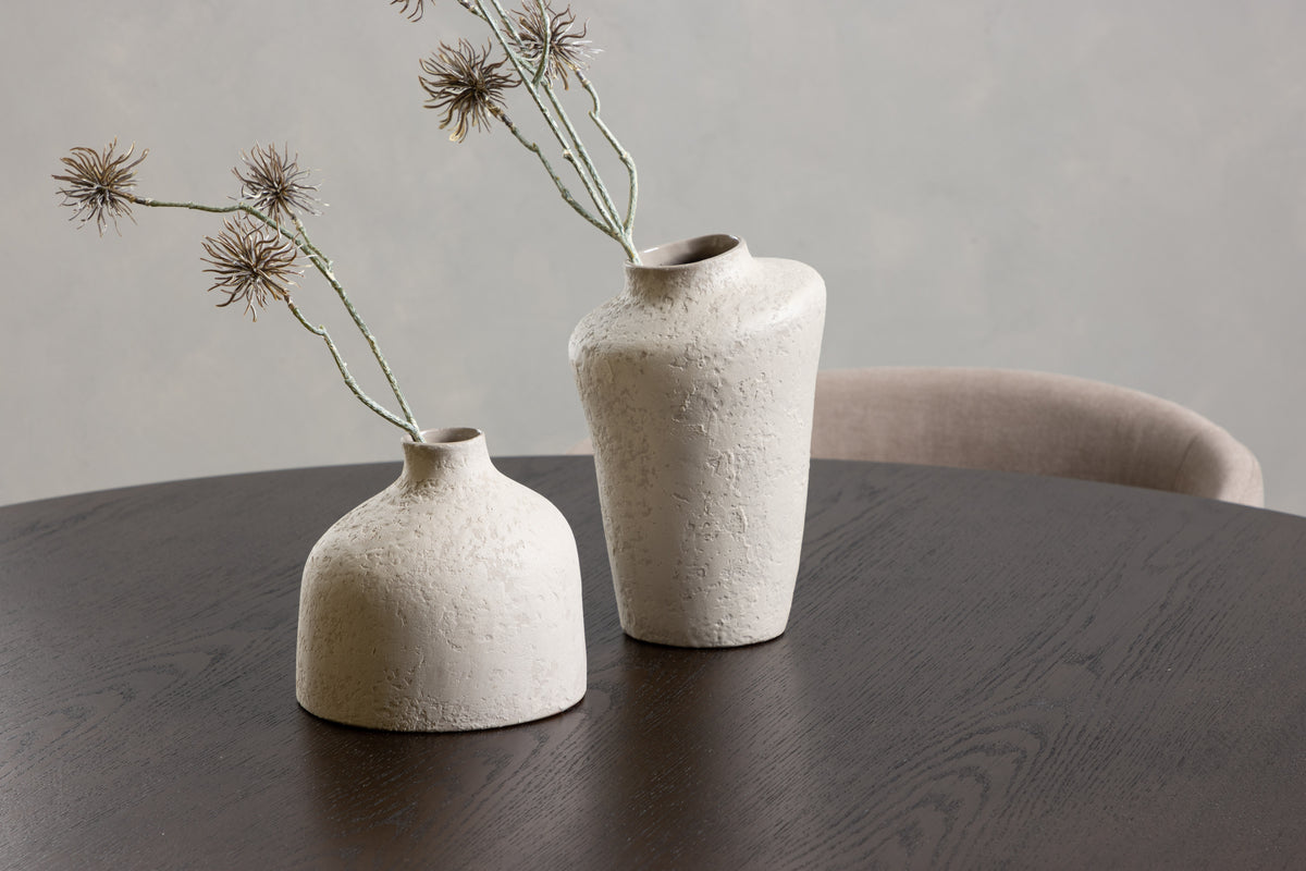 Venture Design Berit & Stone Matstolar Beige + Runda Matbord ⌀120 Mocka