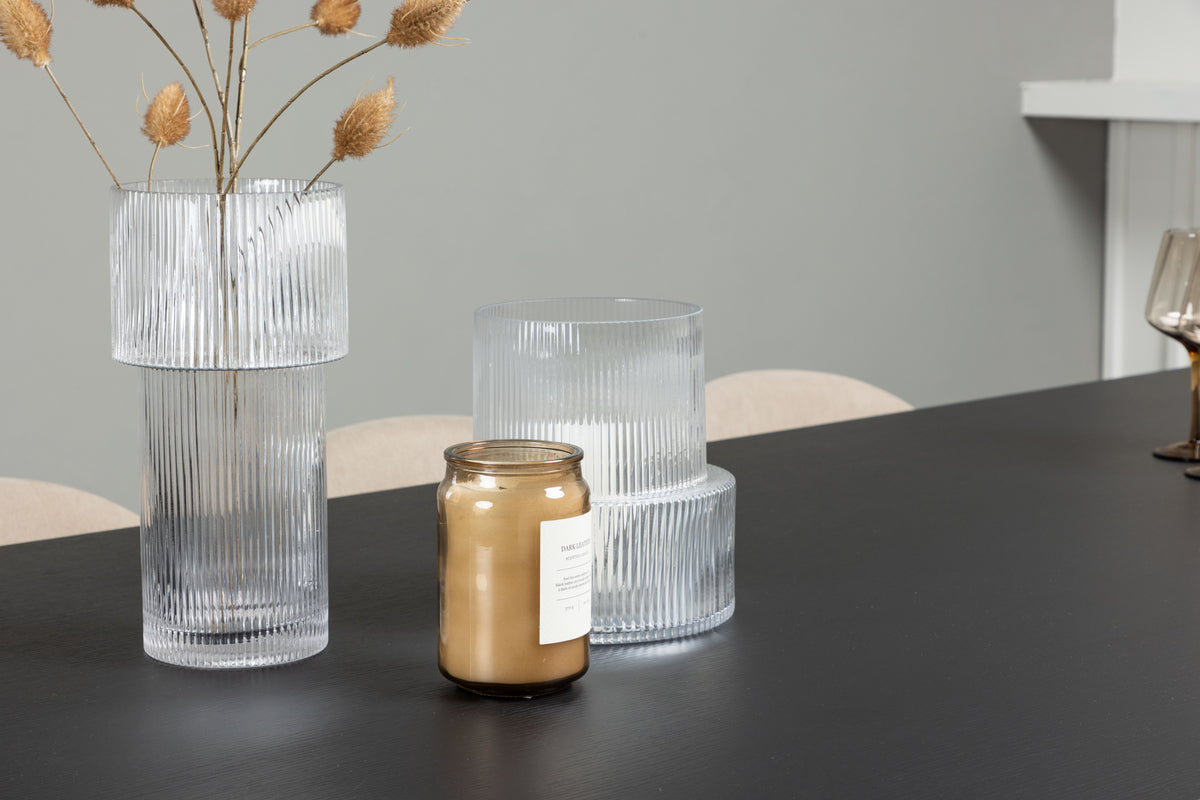 Venture Design Velvet & Vail Matstolar 2-pack Beige + Rektangulära Matbord 200 x 100 Svart