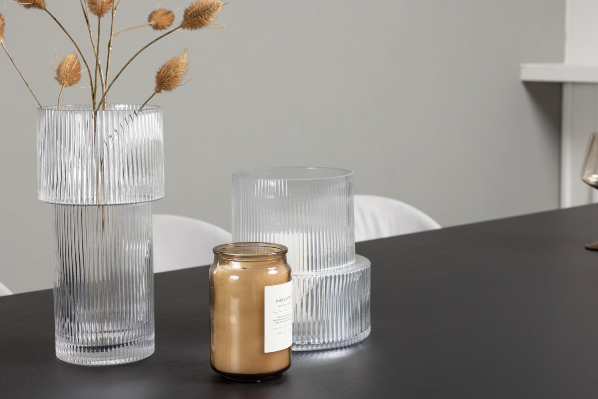 Venture Design Velvet & Vail Matstolar 2-pack Grå + Rektangulära Matbord 200 x 100 Svart