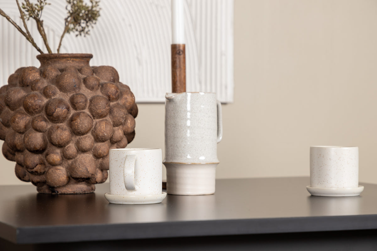 Venture Design Velvet & Tempe Matstolar 2-pack Beige + Rektangulära Matbord 80 x 80 Svart