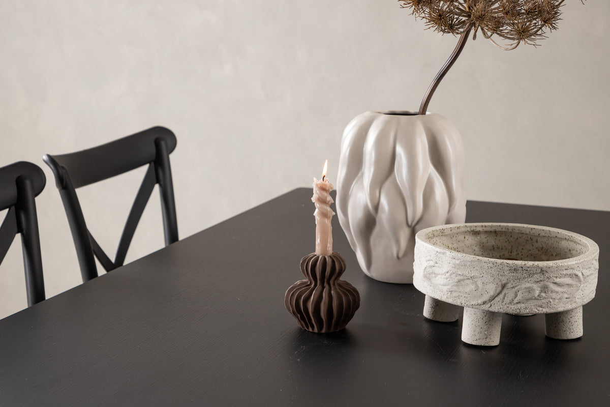 Venture Design Crosett & Vail Matstolar 2-pack Svart + Rektangulära Matbord 200 x 100 Svart