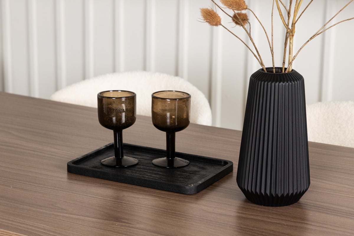 Venture Design Chico & Tempe Matstolar 2-pack Vit + Rektangulära Matbord 140 x 80 Valnöt