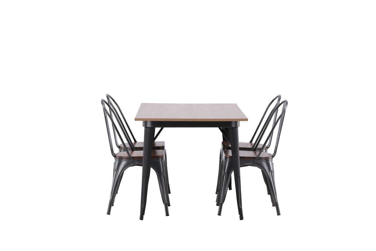 Venture Design Tempe Rektangulära Matbord 140 x 80 Valnöt + Matstolar 2-pack Valnöt