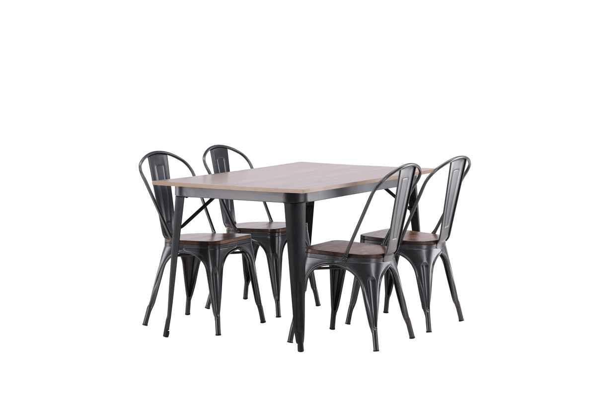 Venture Design Tempe Rektangulära Matbord 140 x 80 Valnöt + Matstolar 2-pack Valnöt