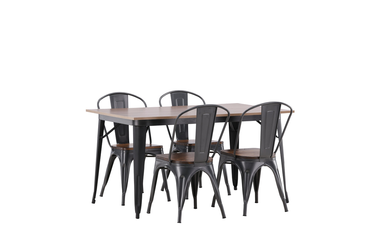Venture Design Tempe Rektangulära Matbord 140 x 80 Valnöt + Matstolar 2-pack Valnöt