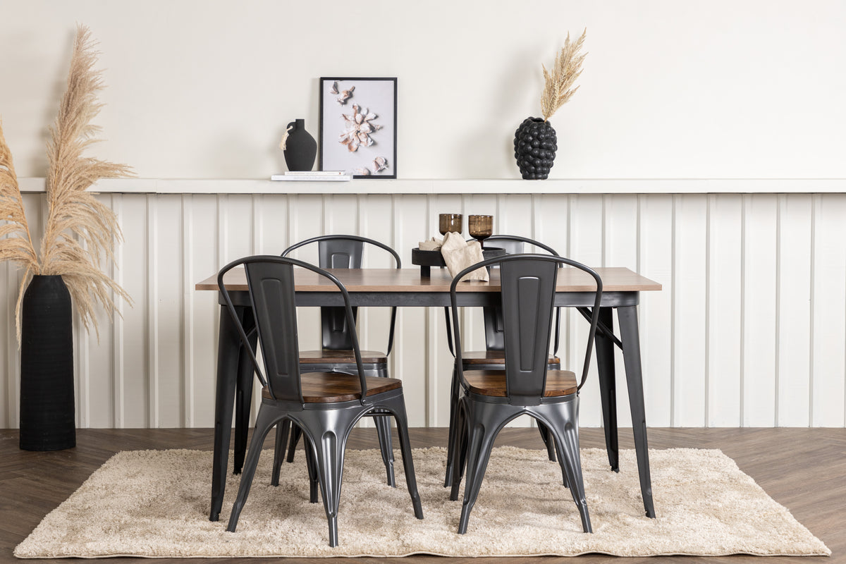 Venture Design Tempe Rektangulära Matbord 140 x 80 Valnöt + Matstolar 2-pack Valnöt