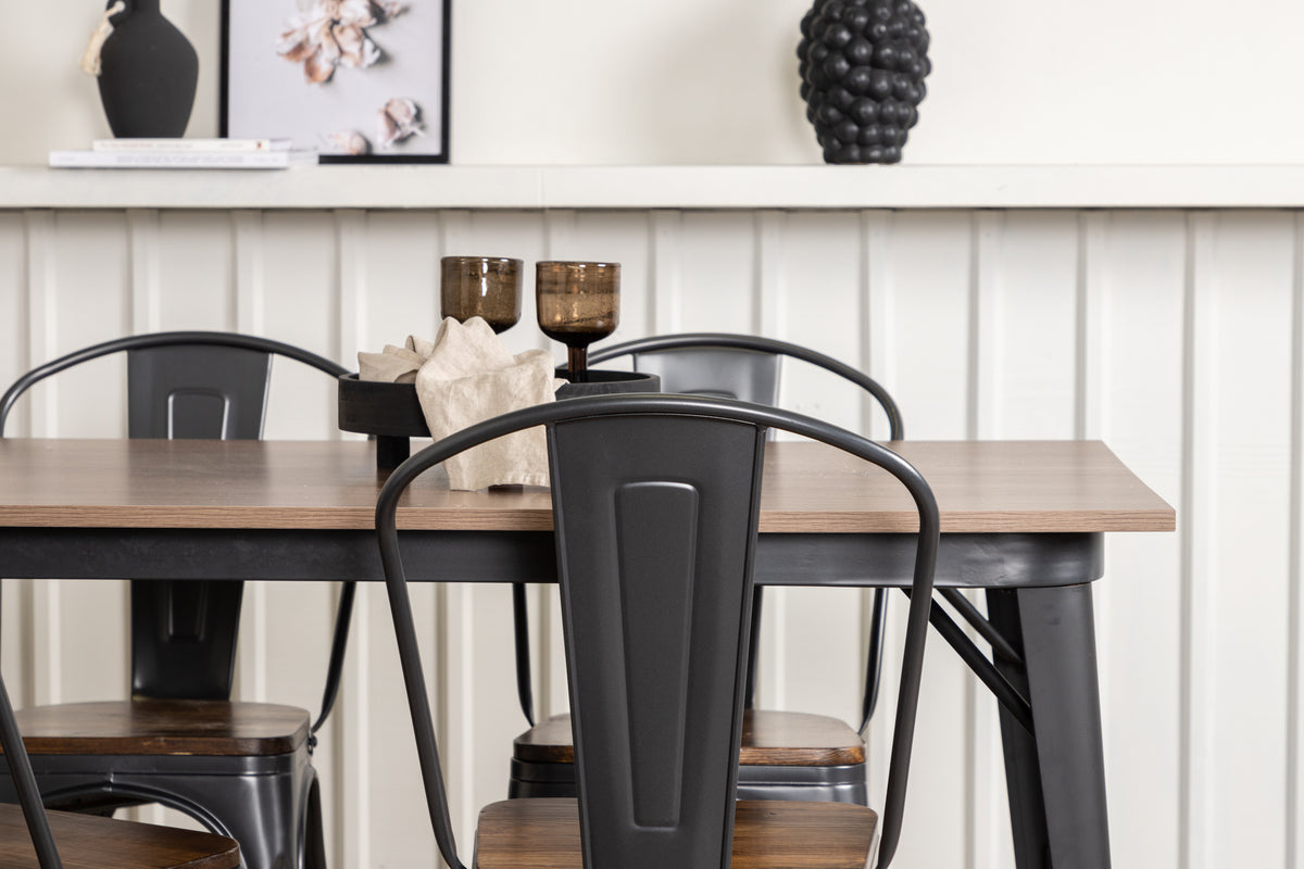 Venture Design Tempe Rektangulära Matbord 140 x 80 Valnöt + Matstolar 2-pack Valnöt
