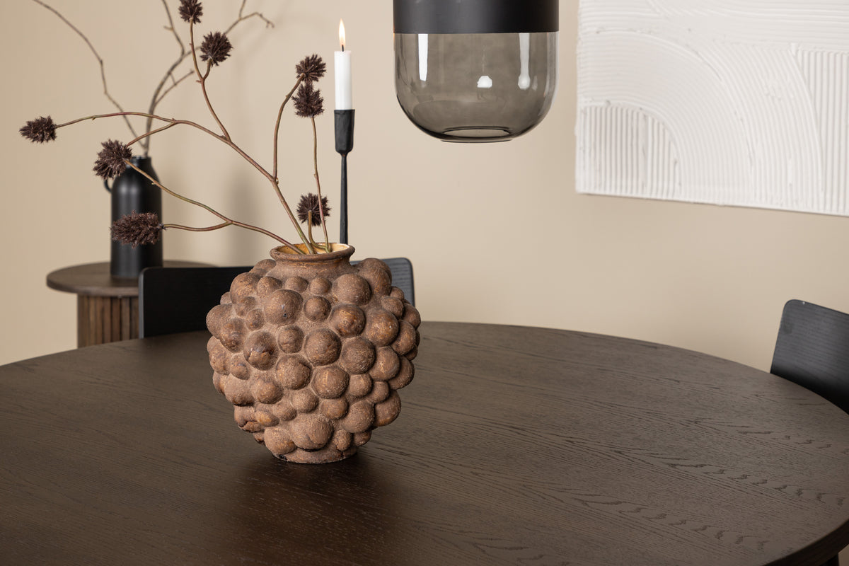Venture Design Montros & Stone Matstolar 2-pack Svart + Runda Matbord ⌀120 Mocka