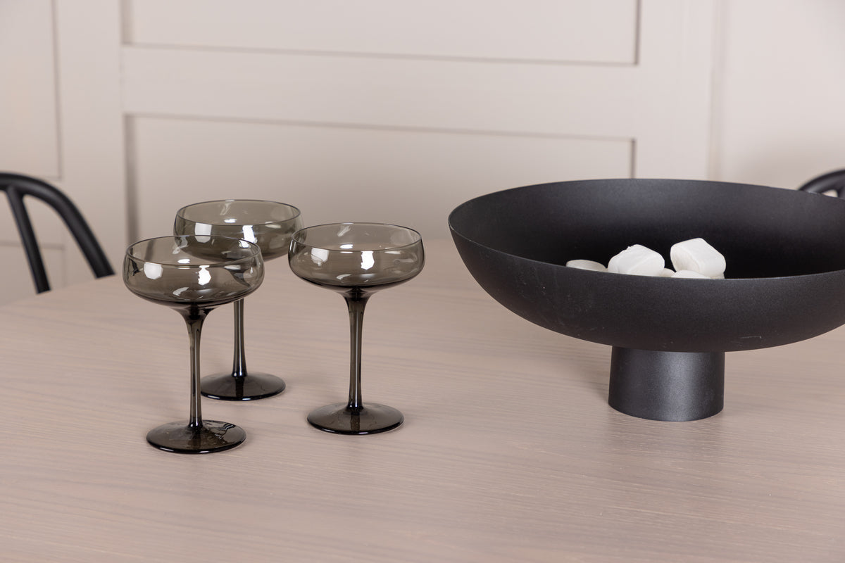Venture Design Dyrön & Olivia Matstolar 2-pack Svart + Runda Matbord ⌀110 Vitputsad