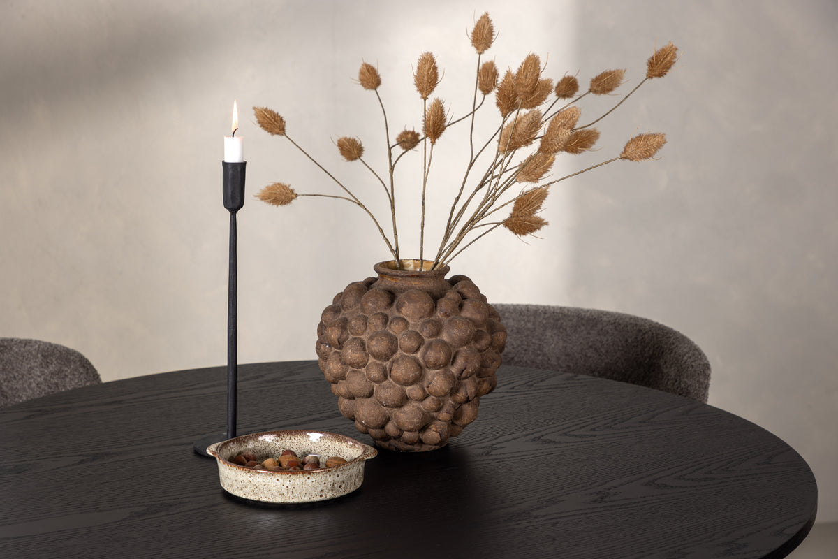 Venture Design Modesto & Olivia Matstolar 2-pack Brun + Runda Matbord ⌀110 Svart