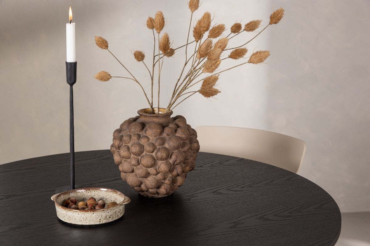 Venture Design Ursholmen & Olivia Matstolar 2-pack Beige + Runda Matbord ⌀110 Svart