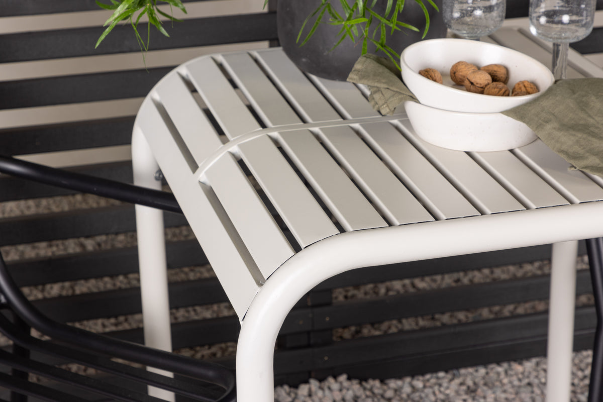 Venture Design Borneo & Peking Cafebord 70 x 70 Beige + Matstolar 2-pack Svart