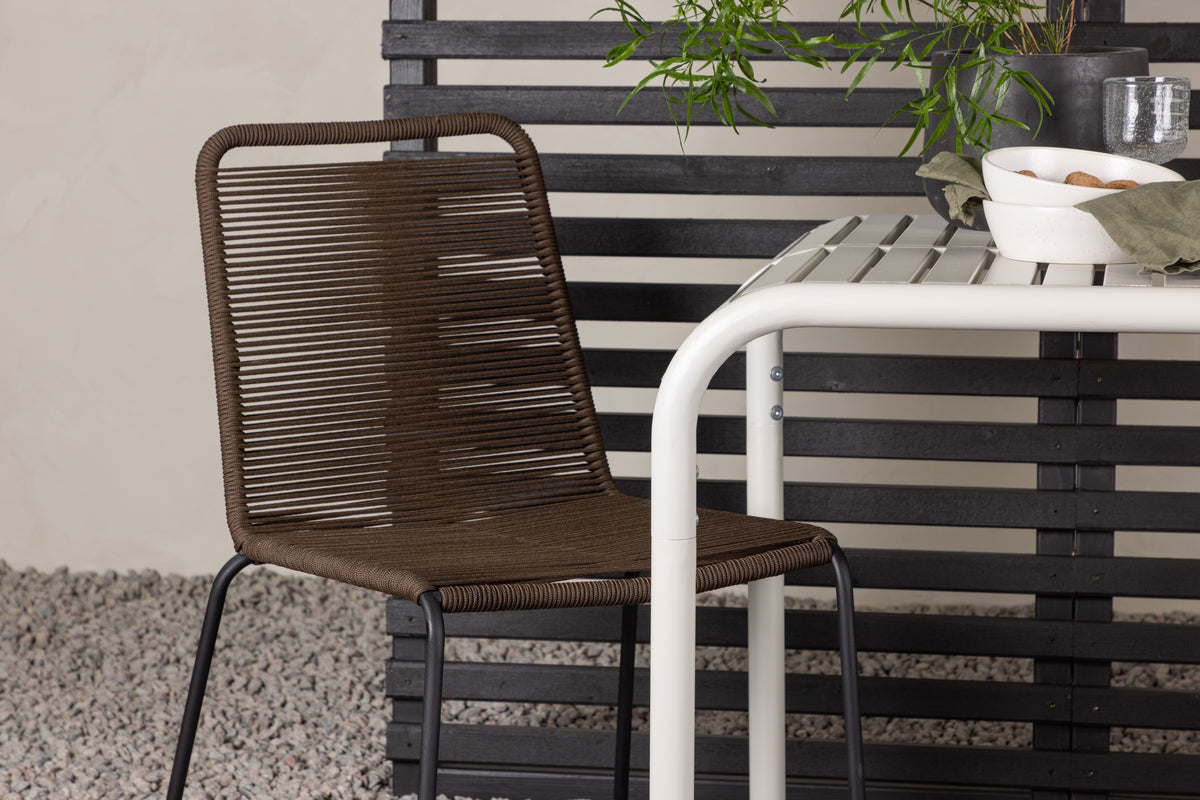 Venture Design Borneo & Lindos Cafebord 70 x 70 Beige + Matstolar 2-pack Brun/Svart
