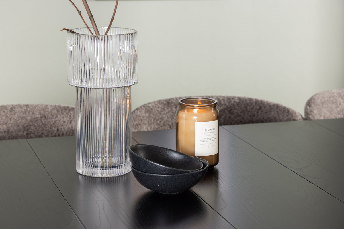 Venture Design Modesto & Astrid Matstolar 2-pack Brun + Rektangulära Matbord 200 x 90 Svart